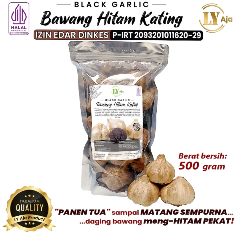 Bawang Hitam Kating Black Garlic Sweet Bulbs LY Aja 500 Gram Ekonomis 500 Gr