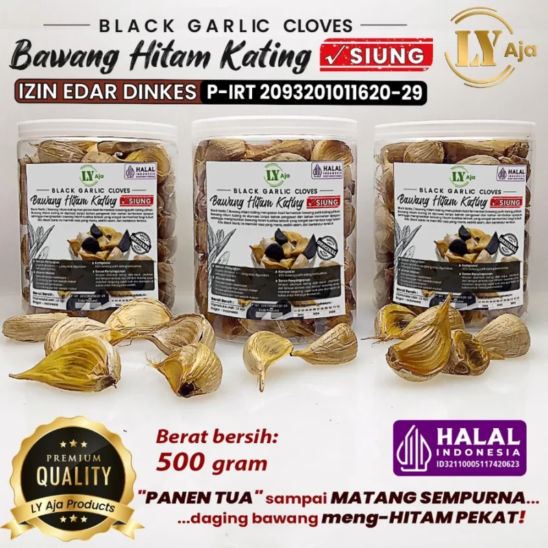 Bawang Hitam Kating SIUNG 500 Gram Black Garlic Cloves LY Aja 500 Gr