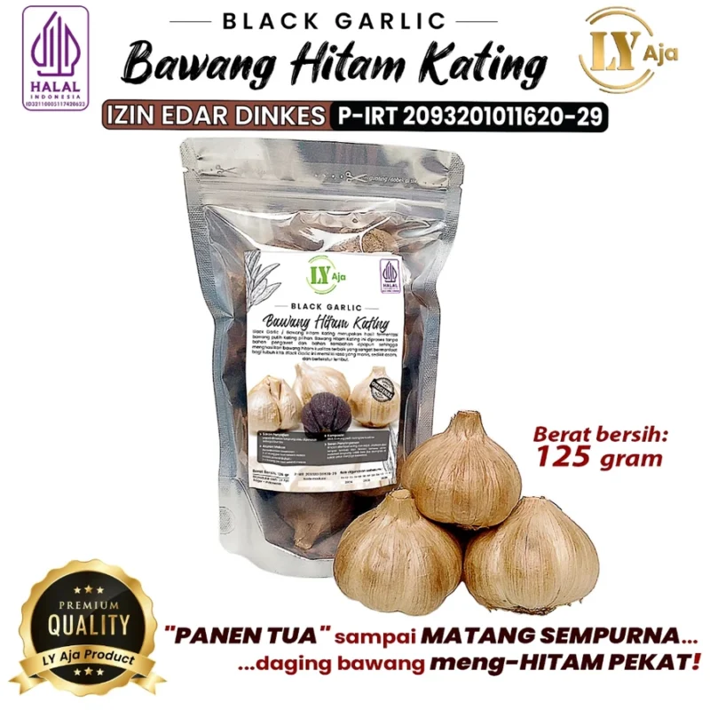 Bawang Hitam Kating Black Garlic Sweet Bulbs LY Aja 125 Gram Ekonomis 125 Gr