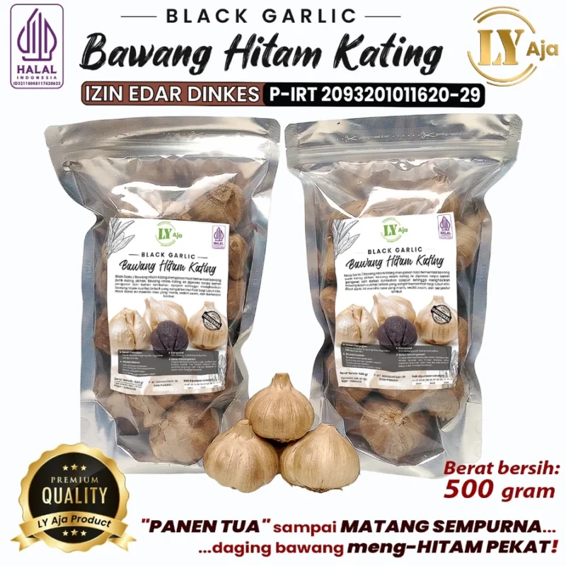 Bawang Hitam Kating Black Garlic Sweet Bulbs LY Aja 500 Gram Ekonomis 500 Gr - Gambar 3