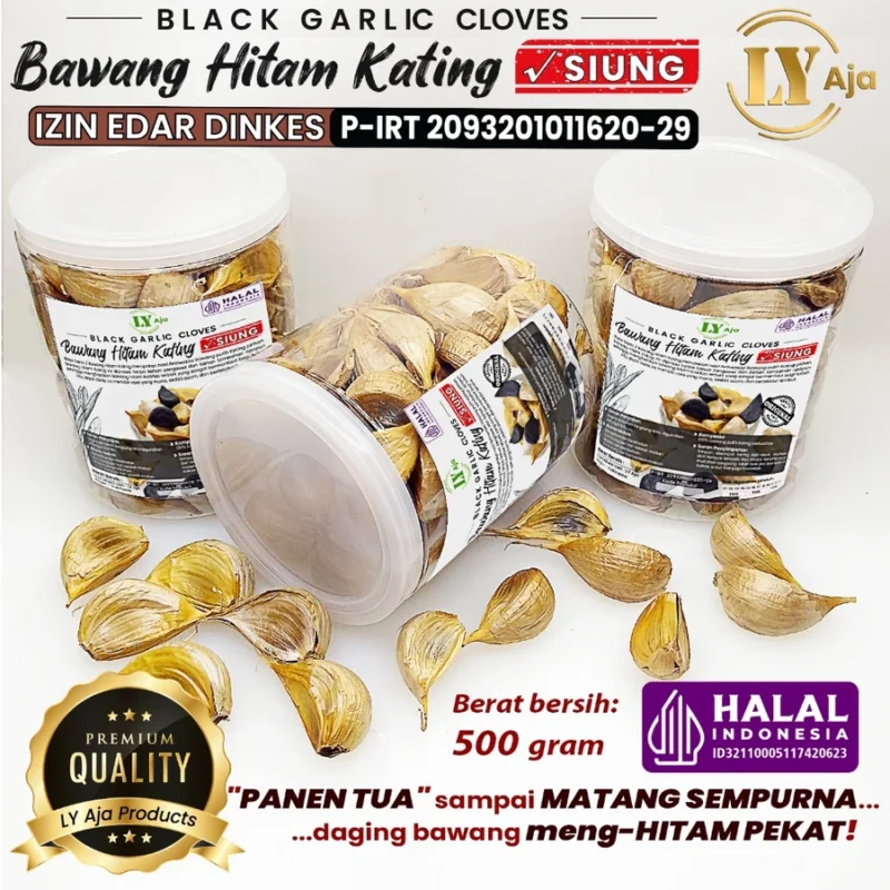 Bawang Hitam Kating SIUNG 500 Gram Black Garlic Cloves LY Aja 500 Gr - Gambar 2