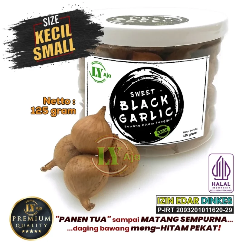 Bawang Hitam Tunggal Lanang 125 Gram LY Aja Jumbo Besar Sedang Kecil Super Premium Sweet Black Garlic 125 Gr - Gambar 9