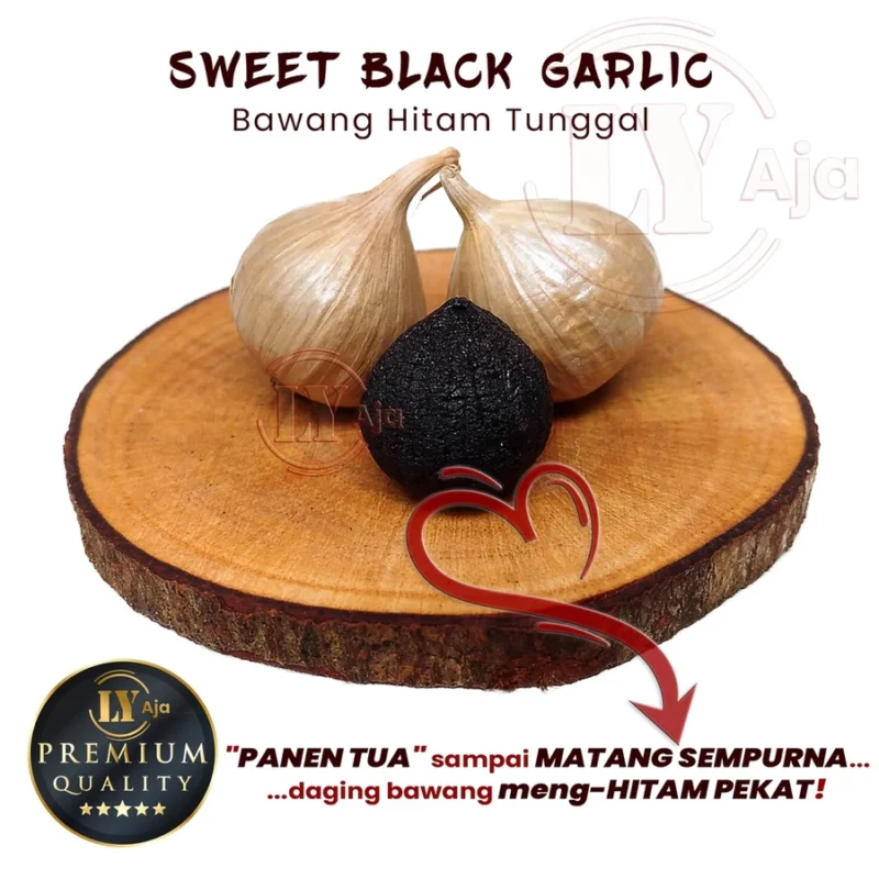 SUPER JUMBO PREMIUM Bawang Hitam Tunggal Lanang 125 Gram LY Aja Sweet Black Garlic 125 Gr - Gambar 2