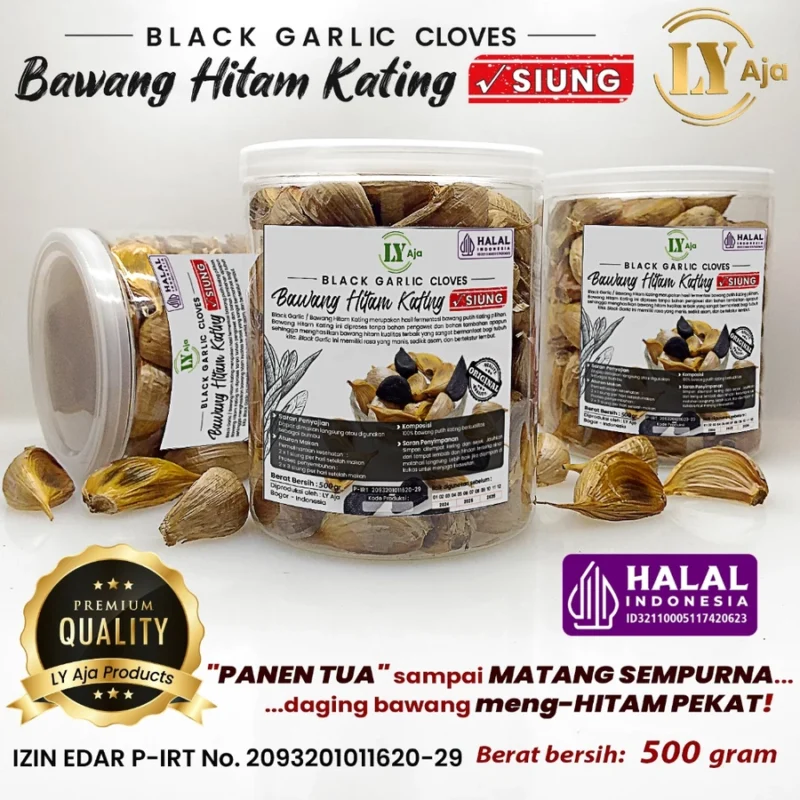 Bawang Hitam Kating SIUNG 500 Gram Black Garlic Cloves LY Aja 500 Gr - Gambar 3