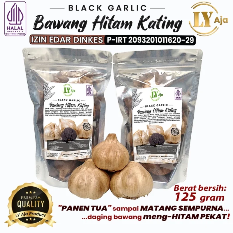 Bawang Hitam Kating Black Garlic Sweet Bulbs LY Aja 125 Gram Ekonomis 125 Gr - Gambar 3