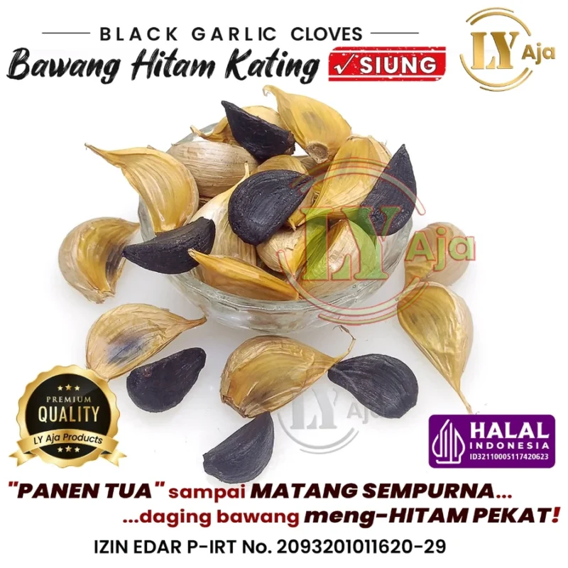 Bawang Hitam Kating SIUNG 250 Gram Black Garlic Cloves LY Aja 215 Gr - Gambar 5