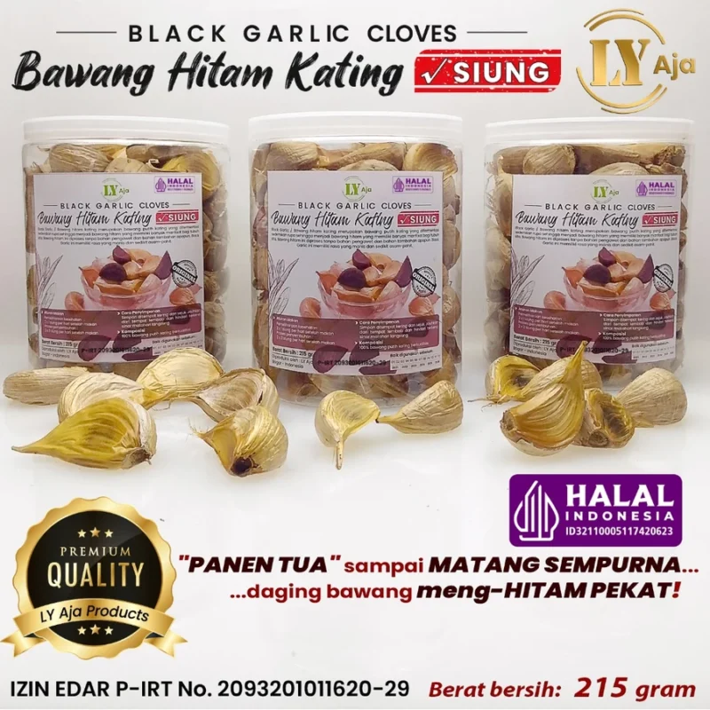 Bawang Hitam Kating SIUNG 250 Gram Black Garlic Cloves LY Aja 215 Gr - Gambar 4