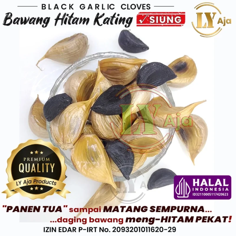 Bawang Hitam Kating SIUNG 250 Gram Black Garlic Cloves LY Aja 215 Gr - Gambar 3