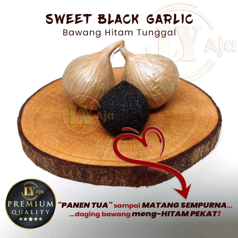 Bawang Hitam Tunggal Lanang 250 Gram LY Aja Jumbo Besar Sedang Kecil Lokal Super Premium Sweet Black Garlic Gr - Gambar 8