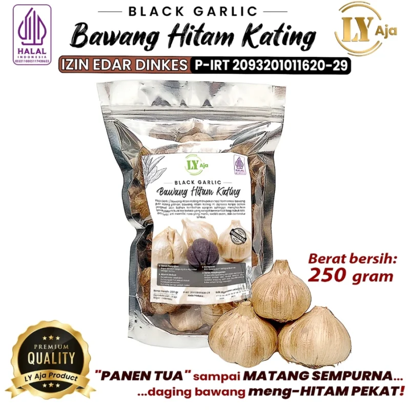 Bawang Hitam Kating 250 Gram Black Garlic Sweet Bulbs LY Aja 250 Gr Ekonomis