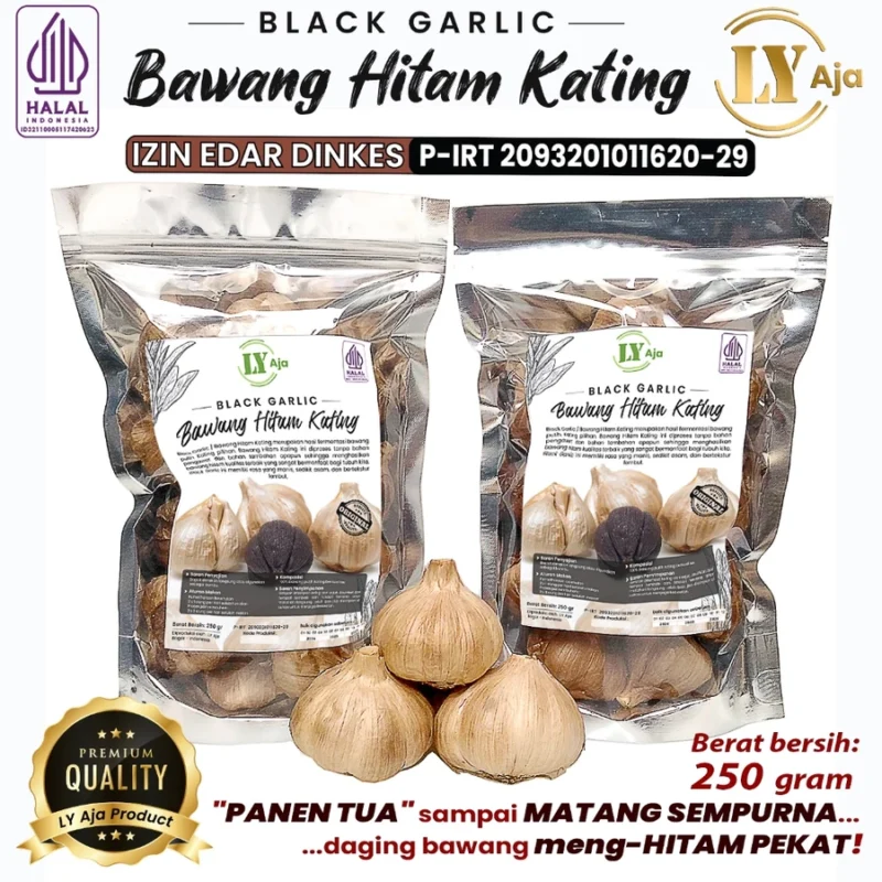 Bawang Hitam Kating 250 Gram Black Garlic Sweet Bulbs LY Aja 250 Gr Ekonomis - Gambar 3