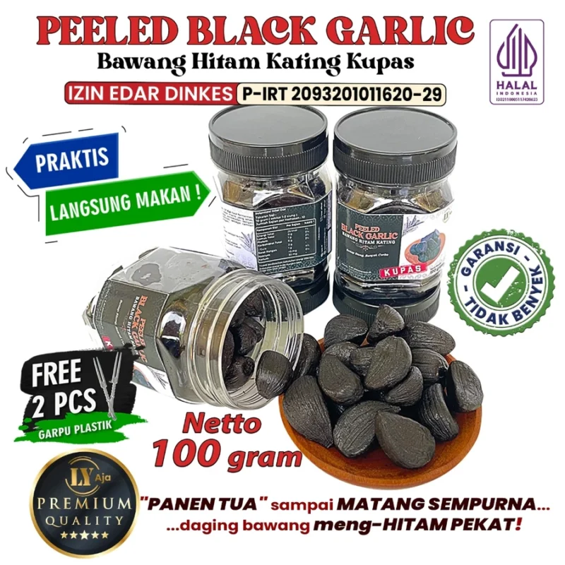 Bawang Hitam Kating Kupas LY Aja – Peeled Black Garlic Premium - Gambar 2