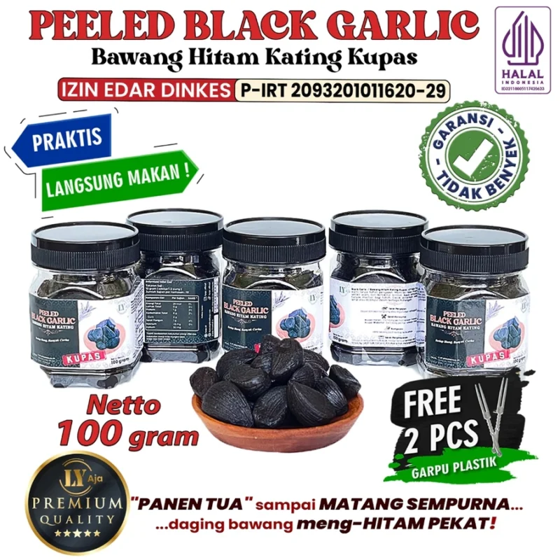 Bawang Hitam Kating Kupas LY Aja – Peeled Black Garlic Premium - Gambar 3