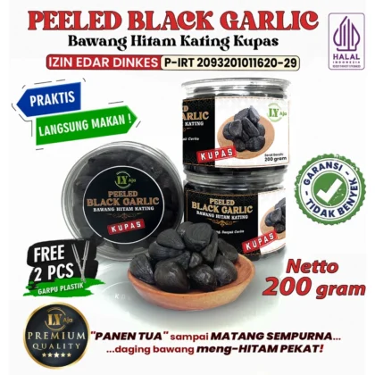Bawang Hitam Kating Kupas 200 Gram LY Aja Peeled Black Garlic